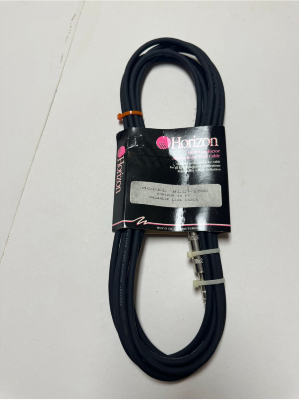 Horizon 15ft Balanced Microphone Cable BLC-15S - 1/4” to stripped bare tinned